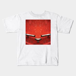 VIVID RED BAR PATTERNS Kids T-Shirt